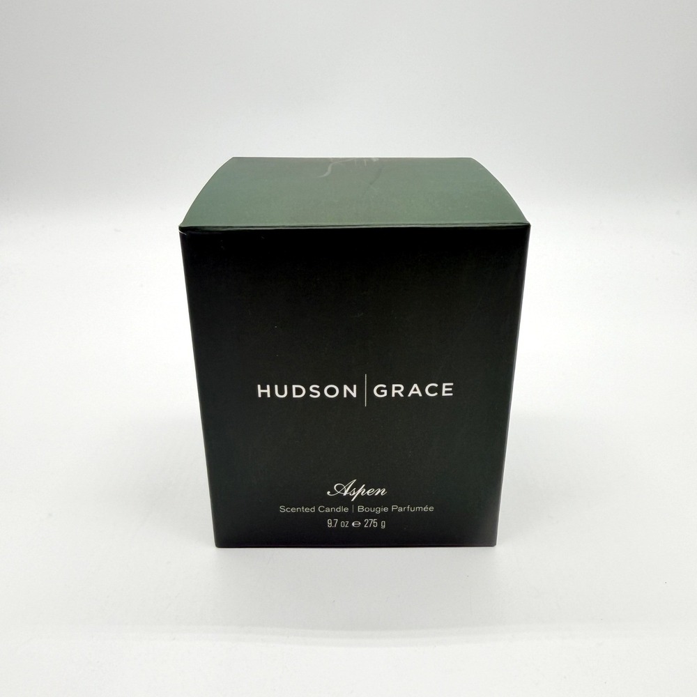 HUDSON GRACE Aspen Scented Candle 9.7 oz Green Glass NEW - Picture 3 of 10